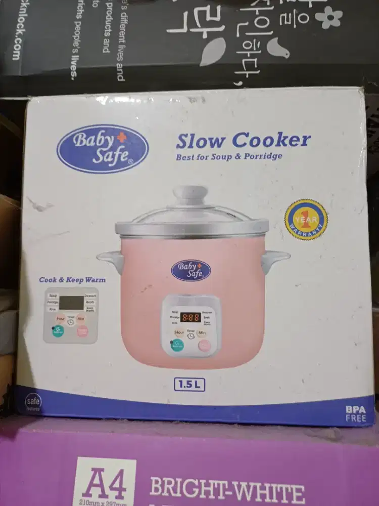 Slow Cooker Baby Safe 1.5L – Baru Dipakai 2x, Kondisi Mulus!