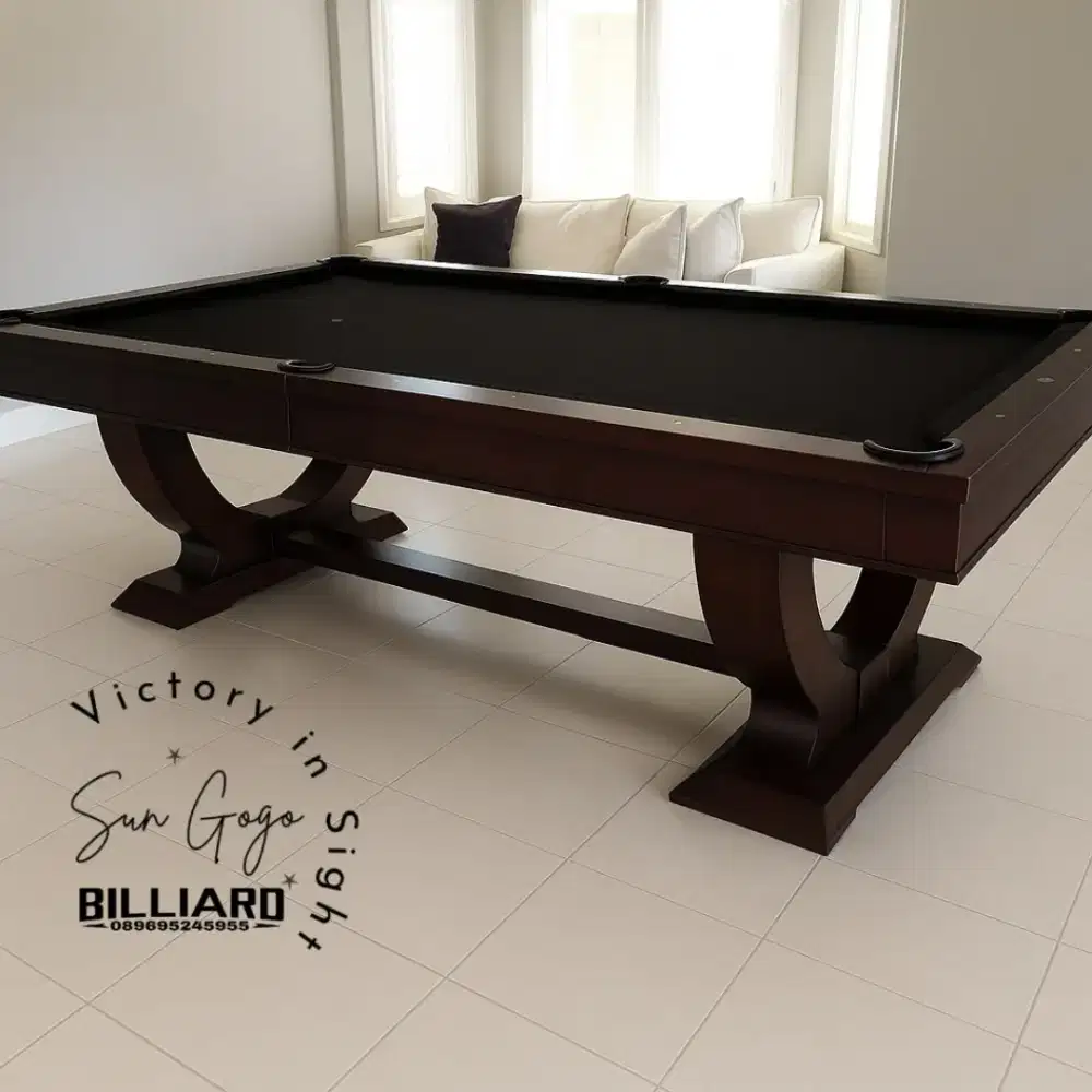 Meja Billiard 7 8 9feet estetik elegant kayu trembesi full set