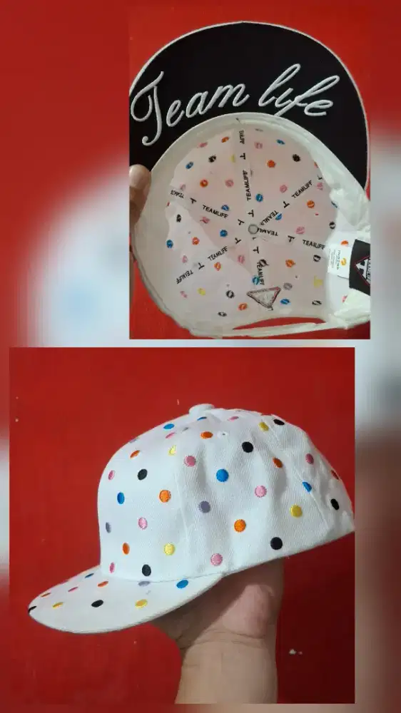 Topi snapback  anak2 polkadot