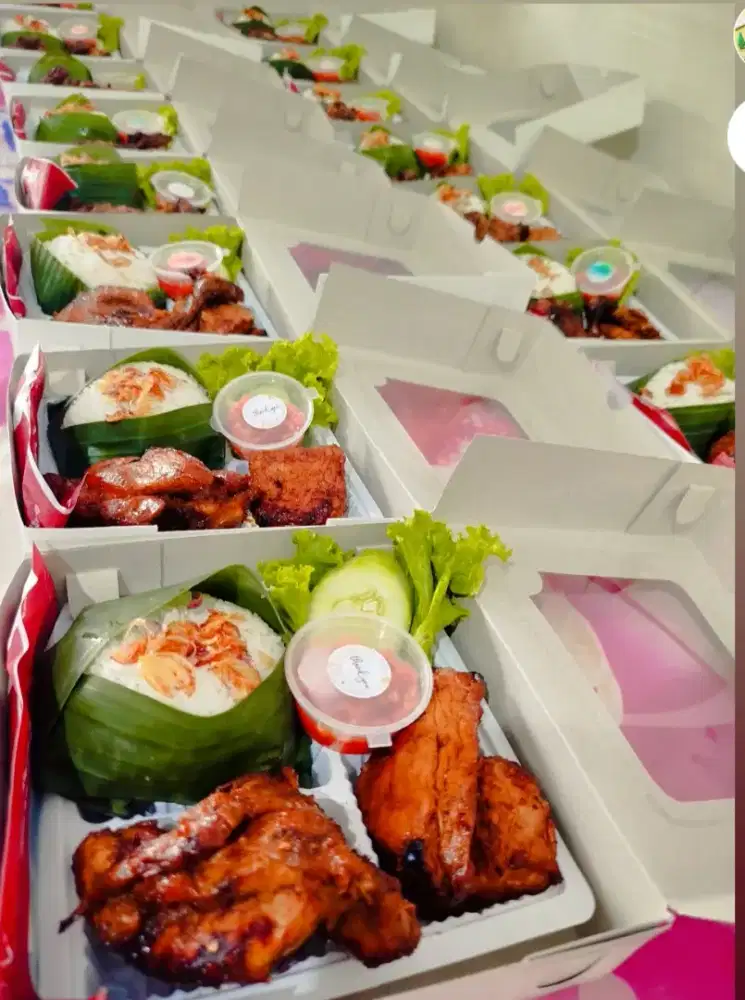nasi box isi ayam bakar kumplit bekasi utara