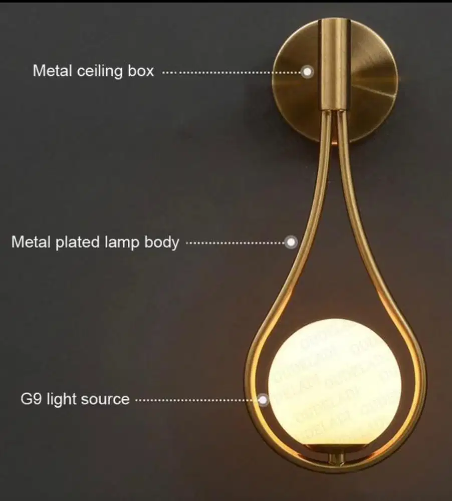 Lampu Hias Dinding Nordic Warm White Golden