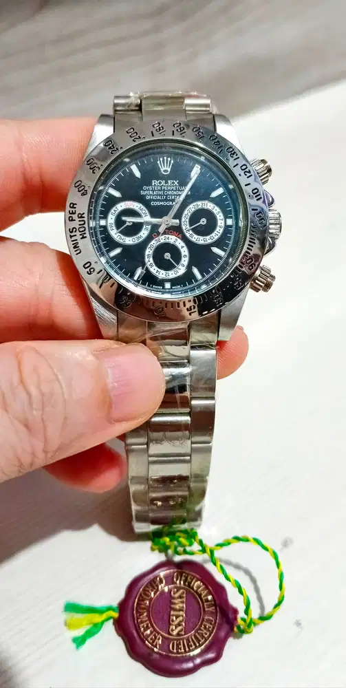 Jam Rolex Daytona premium case stainless full automatic swiss BU 2jt