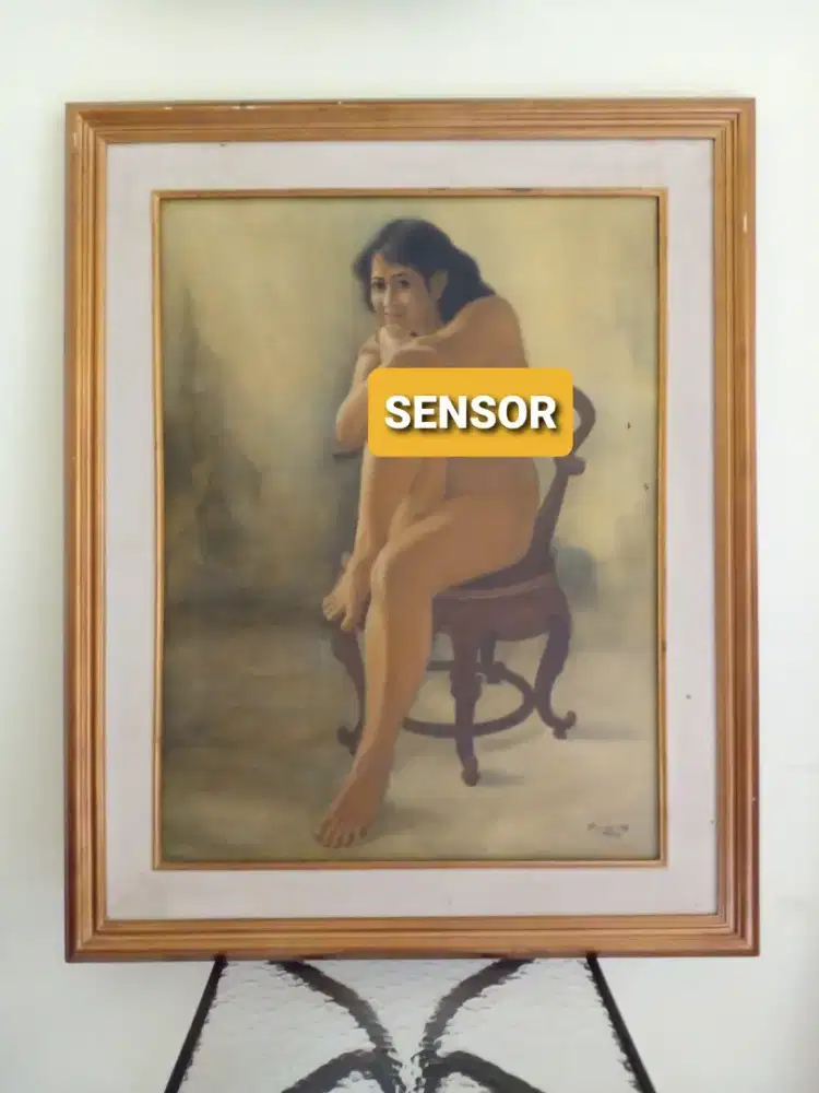 Lukisan kuno vintage nude painting
