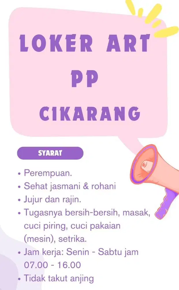Dibutuhkan ART Pulang Pergi