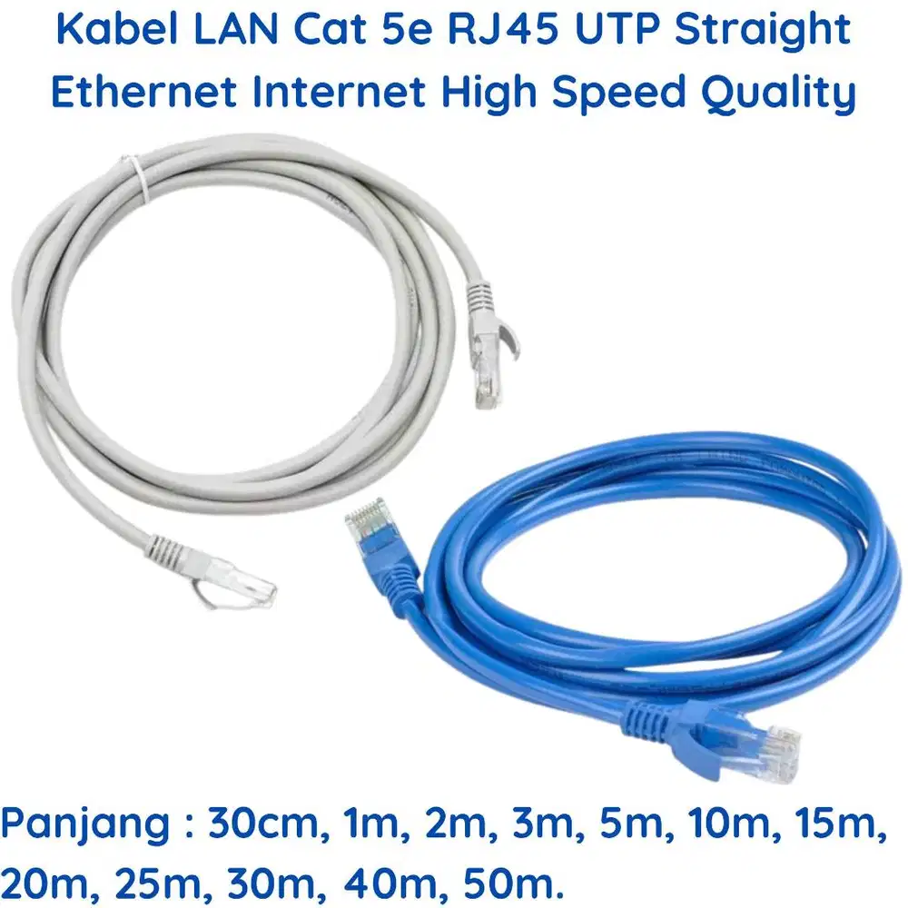 Kabel LAN UTP Cat5e RJ 45 Straight Cat 5e Wifi Internet Ethernet POE