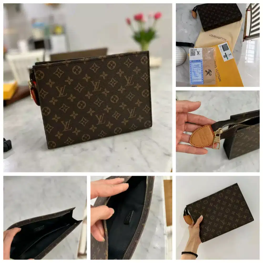 Clutch LV toiletery pouch monogram brown