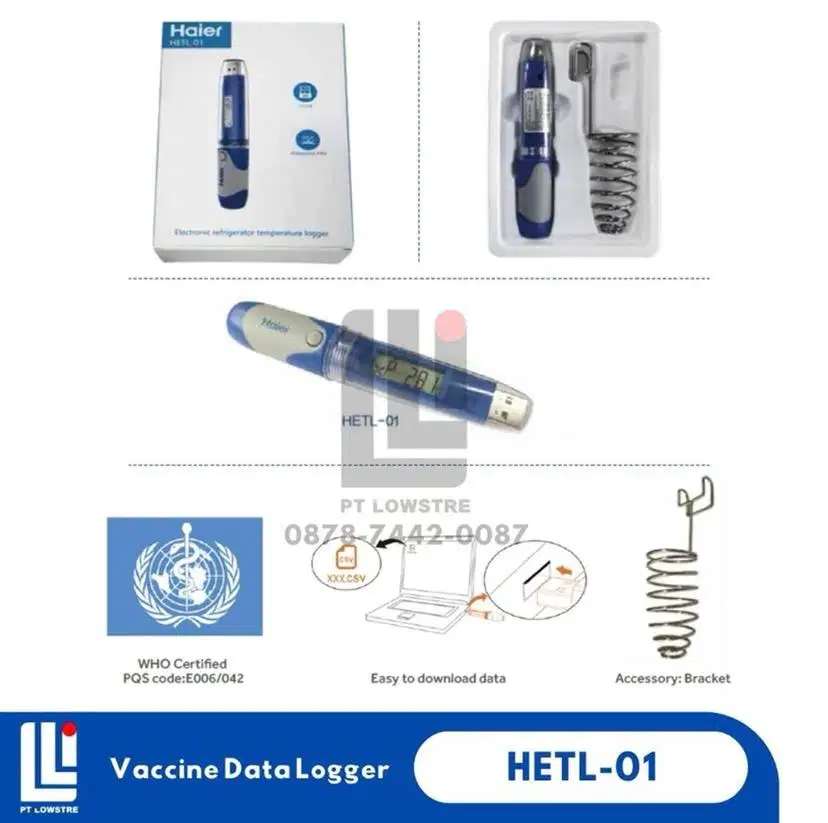 Haier Data Logger- HETL-01 - Log Tag, pencatat suhu kulkas vaksin