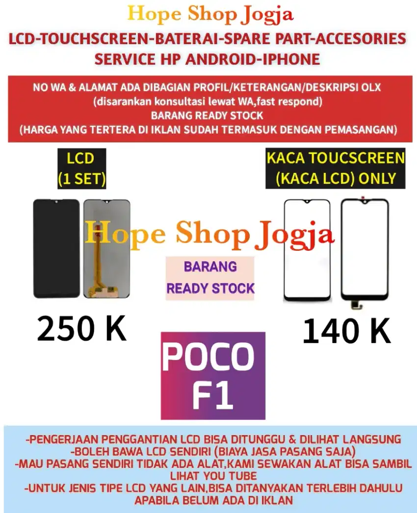 Touchscreen-Baterai-LCD Picophone Poco F1