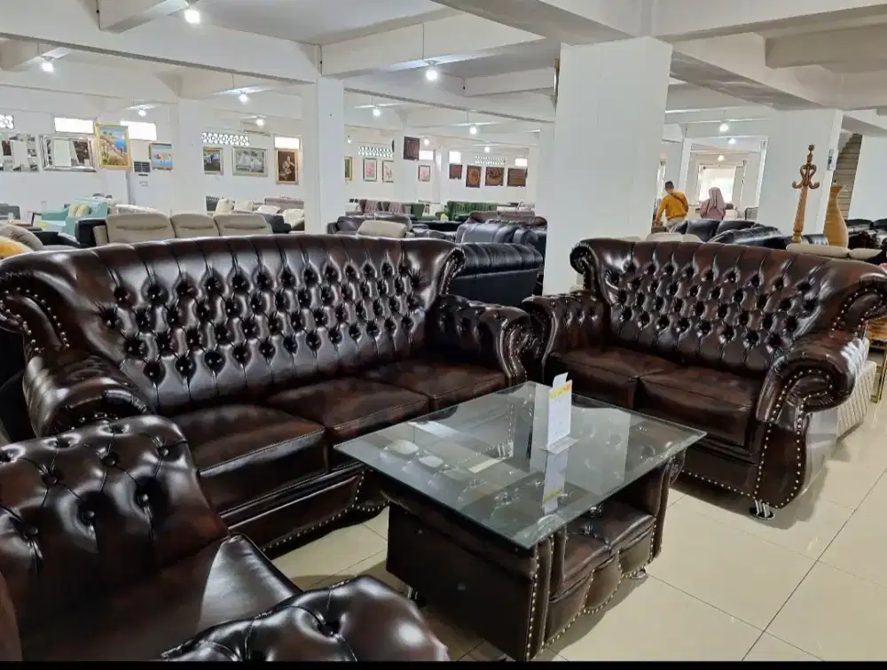 Sofa Oscar Kulit Sintetic Berkualitas Warna Classic Brown