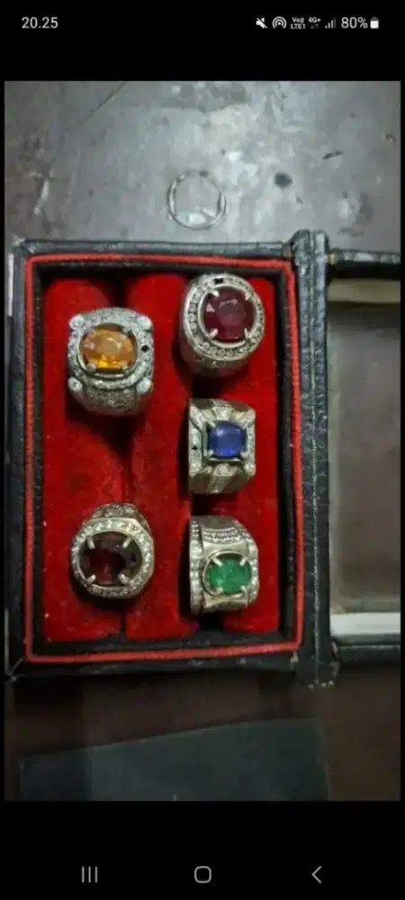 Murah cincin perak dengan mata batu permata asli ada surat