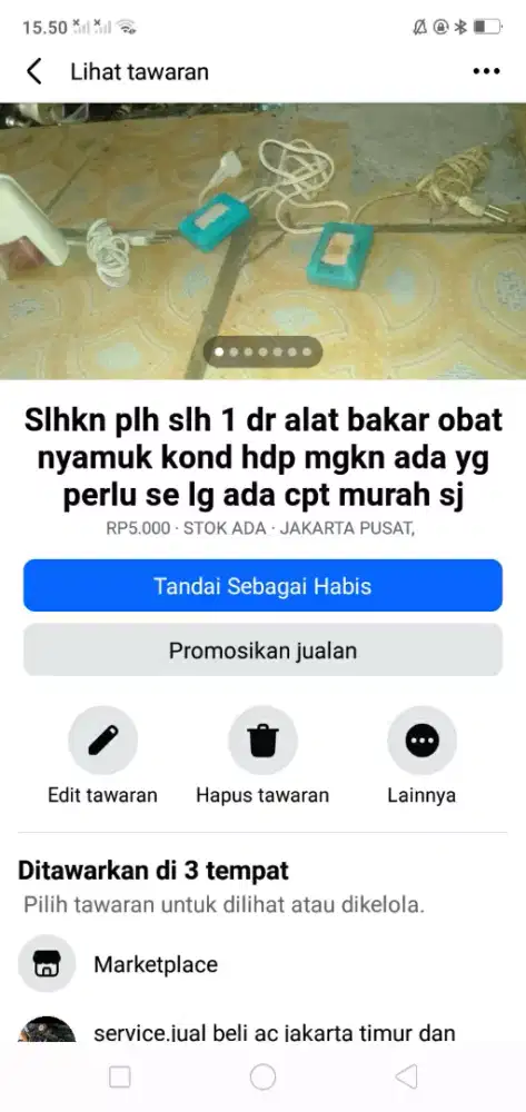 Slhkn plh slh 1 dr alat bakar obat nyamuk kond hdp mgkn ada yg perlu