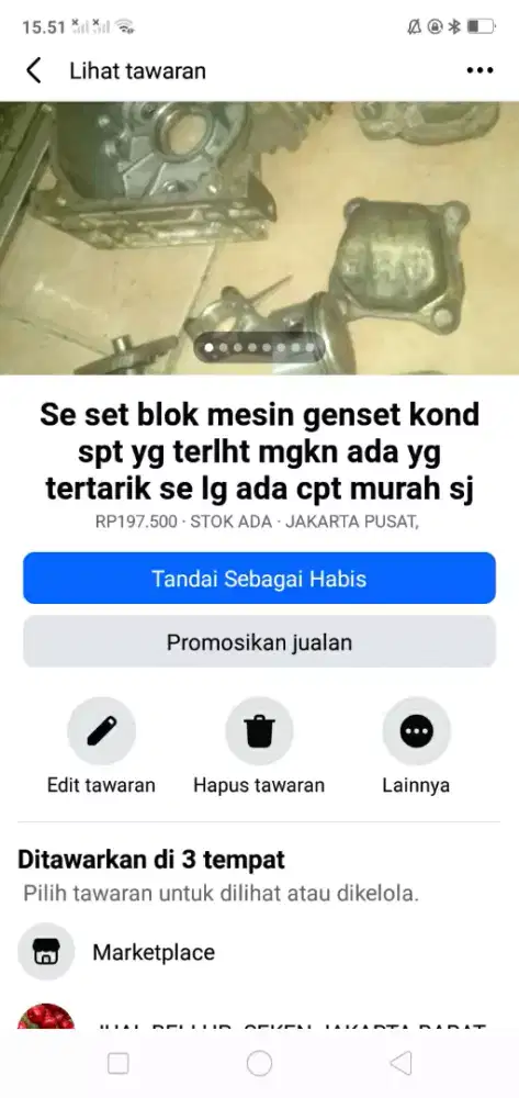 Se paket mesin genset kond spt yg terlht mgkn ada yg perlu murah sj