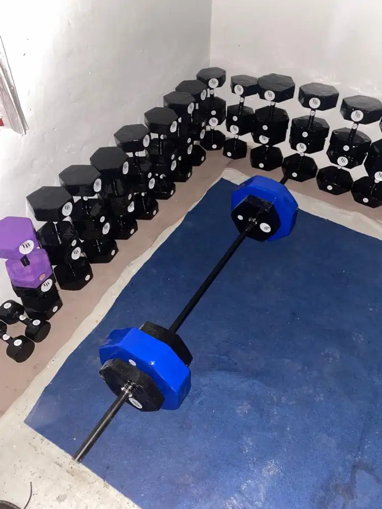 BARBEL DAN DUMBBLE TERMURAH PEGANGAN BESI