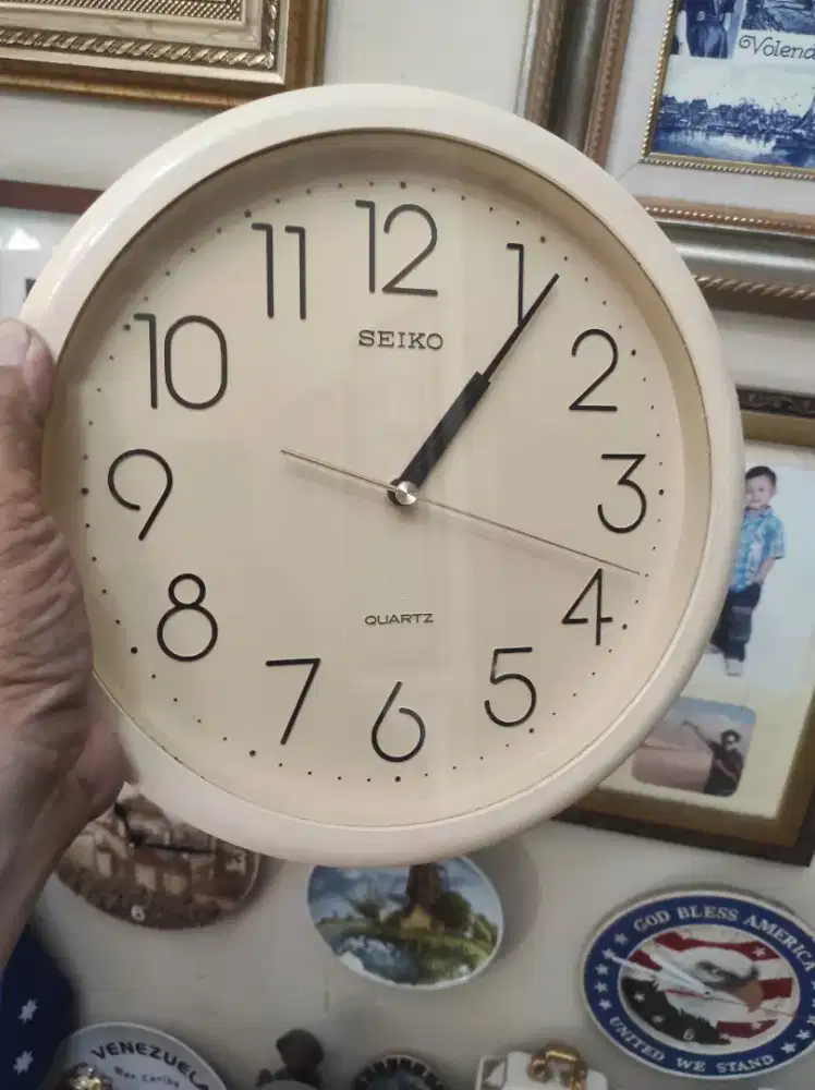 Antik jam dinding Seiko mesin SKP bawaan mulus akurat orisinil