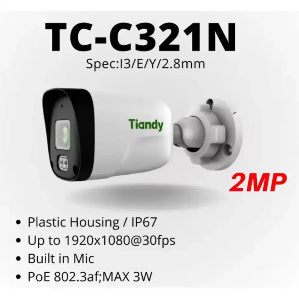 PAKET CCTV IPCAM TIANDY 2MP + MIC ( Bisa dengar suara sekitar camera )