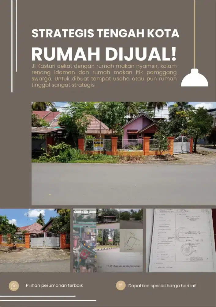 Jual tanah dan bangunan lokasi strategis