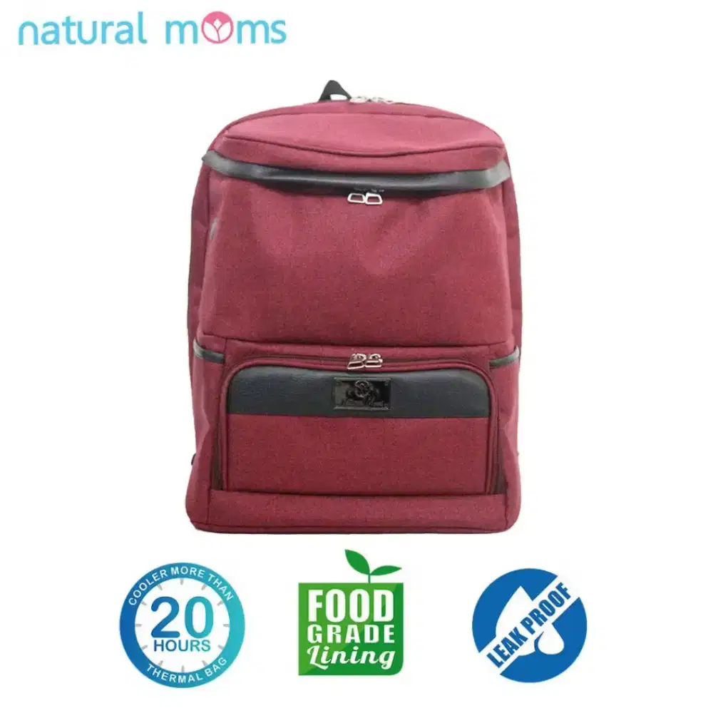 Natural Moms Cooler Backpack Max Series Maroon