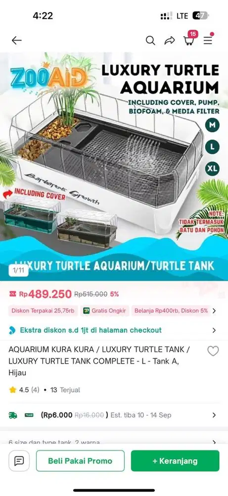 Akuarium kura-kura luxury