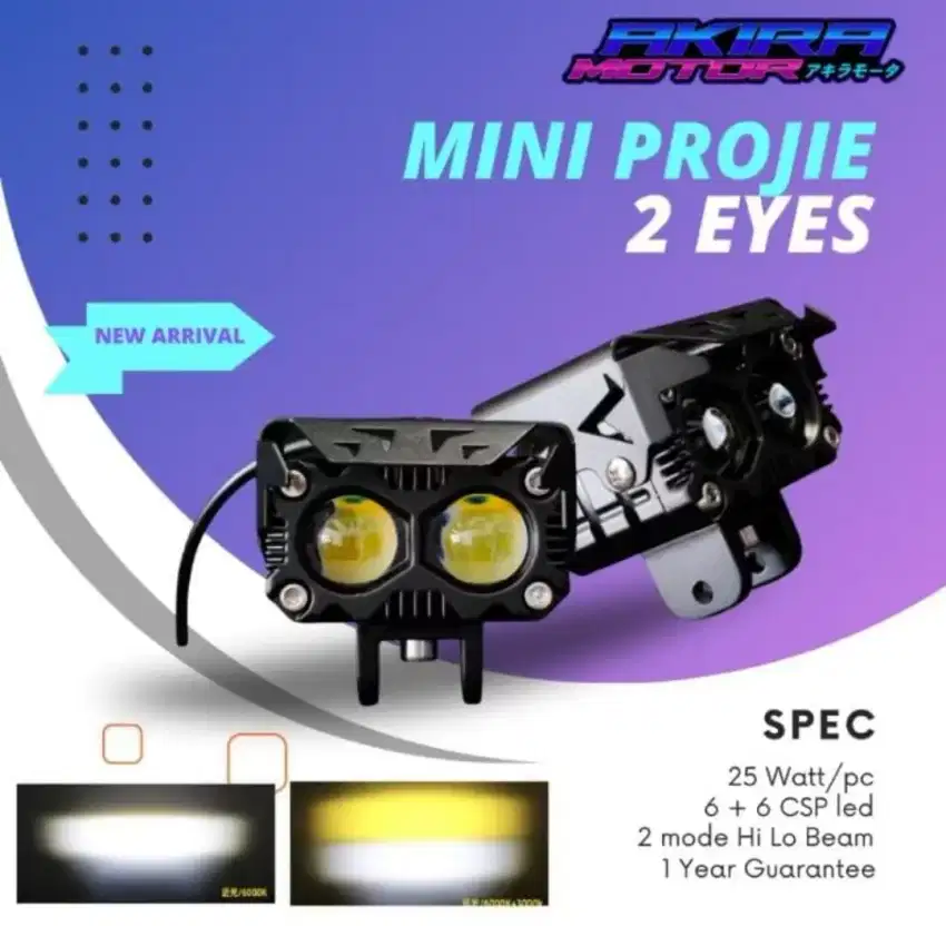 Mini Projie SQL 2 Mata Lampu Tembak Mobil Motor