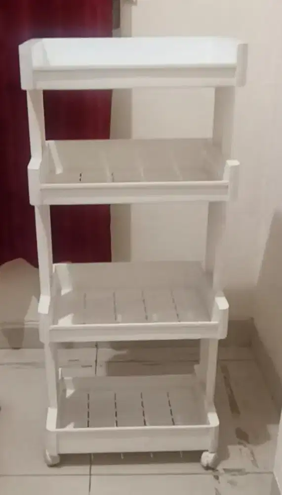 Informa Rak Trolly Putih serbaguna 5 Tray, untuk salon, klinik, rumah