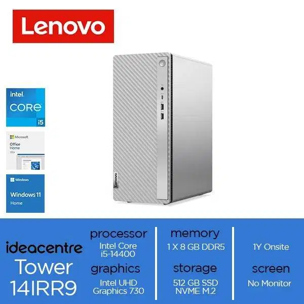 Lenovo IdeaCentre Tower 14IRR9 6UID  Intel Core i5-14400 8GB 512GB W11