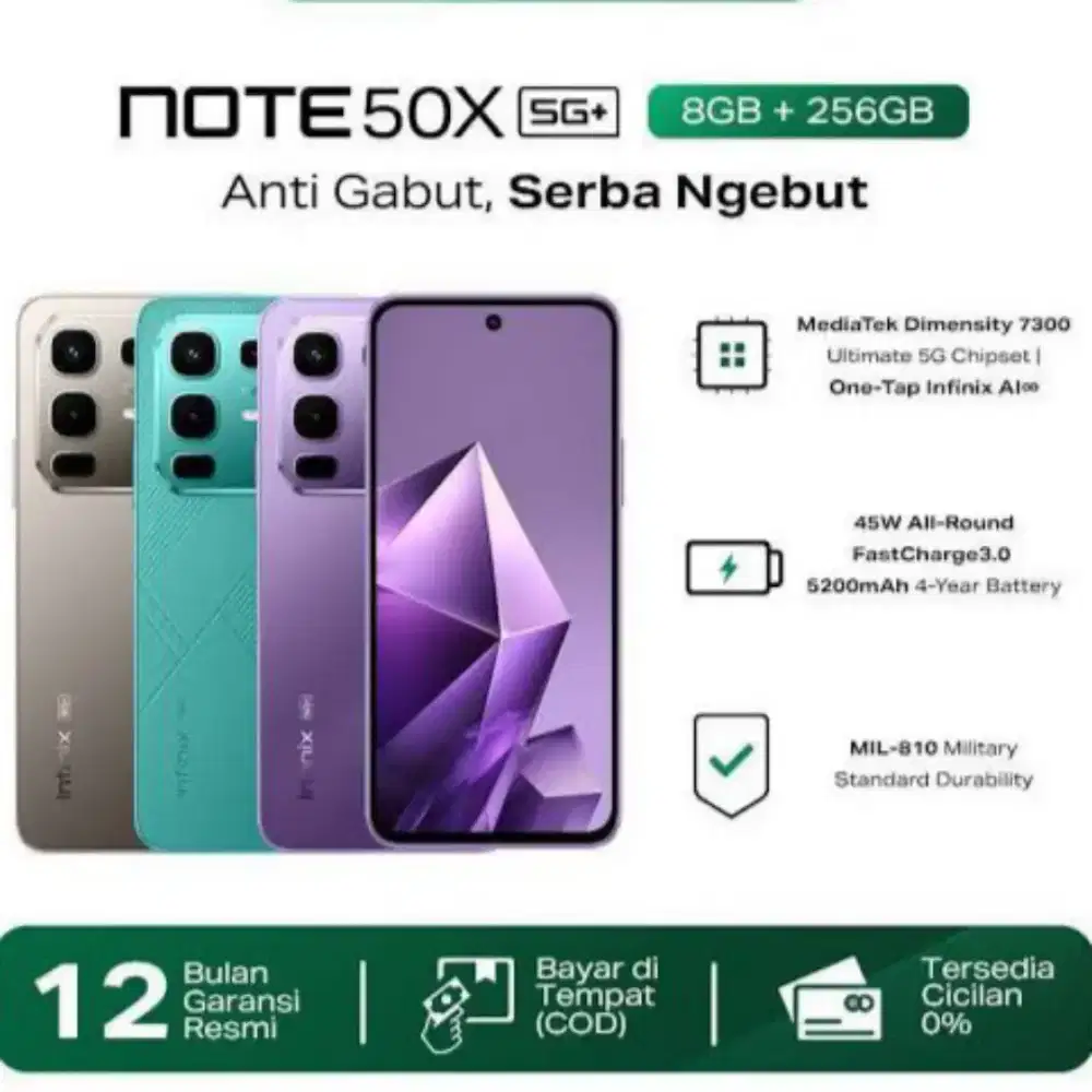 Infinix Note 50x 5G 8/256 gb New Garansi Resmi