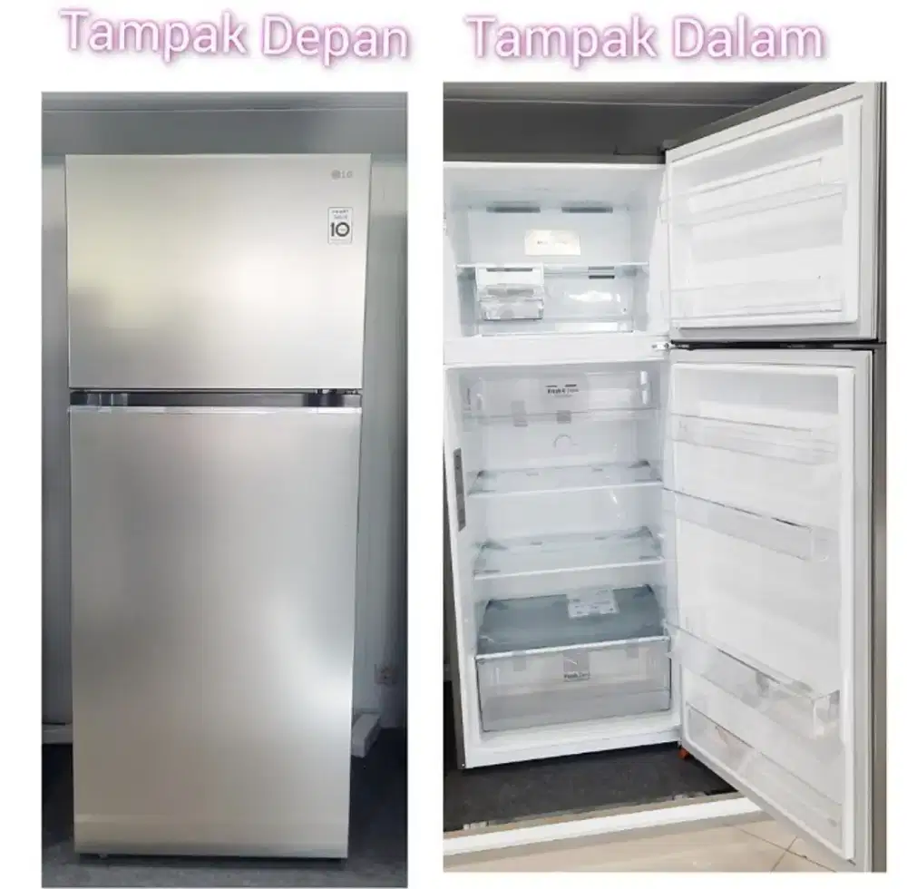 PROMO KULKAS LG 2 PINTU JUMBO 380 LITER STAINLEES STEELL GN-B392PFFB