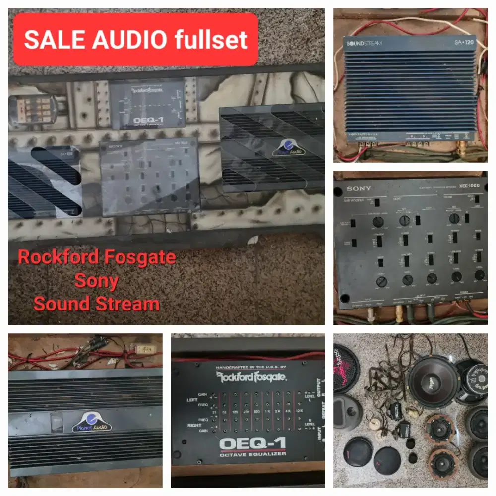 Jual Audio Full SET by: Rockford Fosgate,Soundstream,Sony,Planet Audio