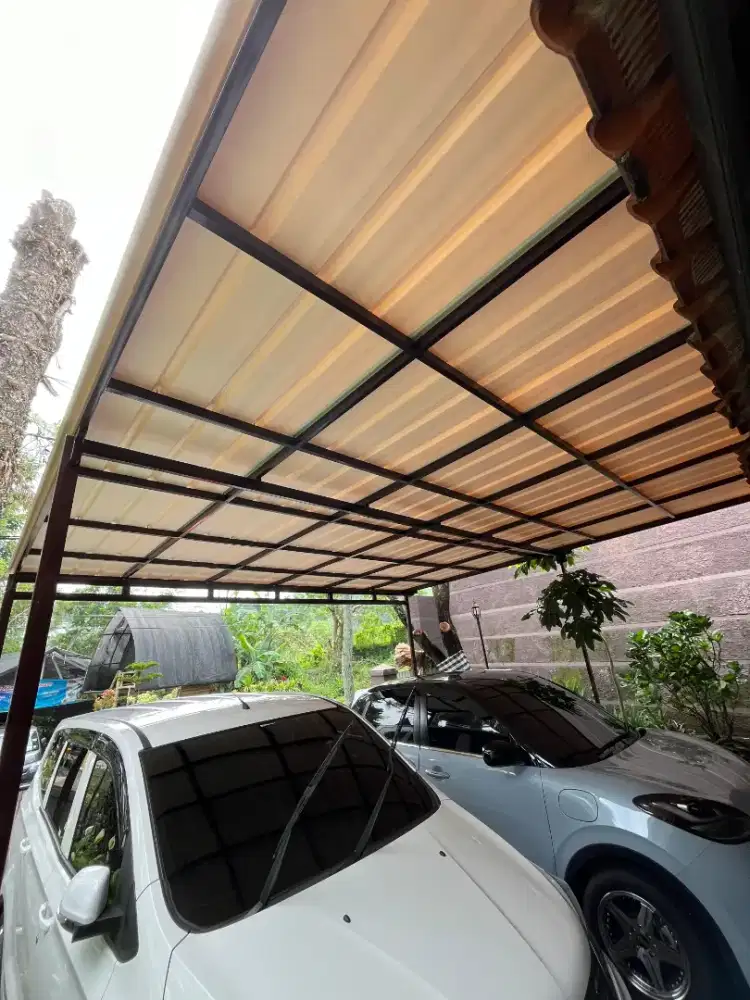 Menerima pembuatan kanopi besi hollow galvanis atap alderon rs