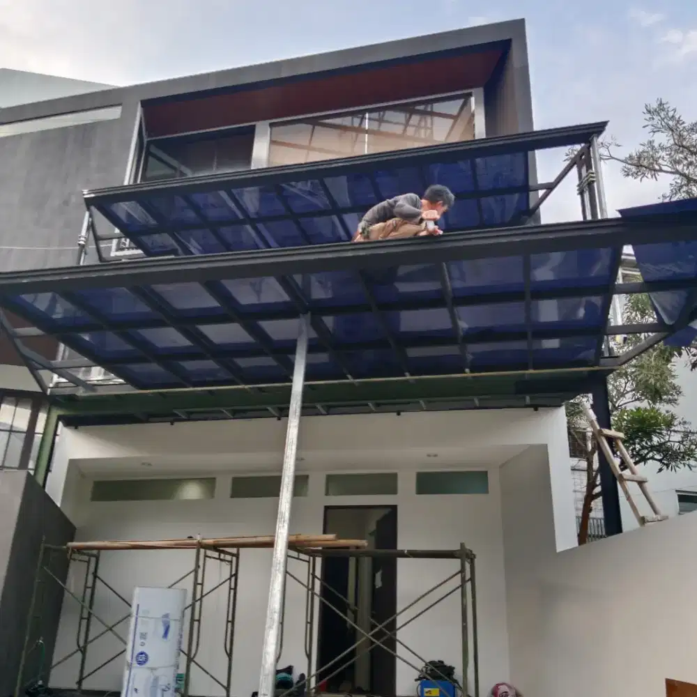 Kanopi atap solarplat besi holloh galpanis