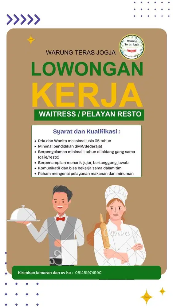 Lowongan Waitress Jogja