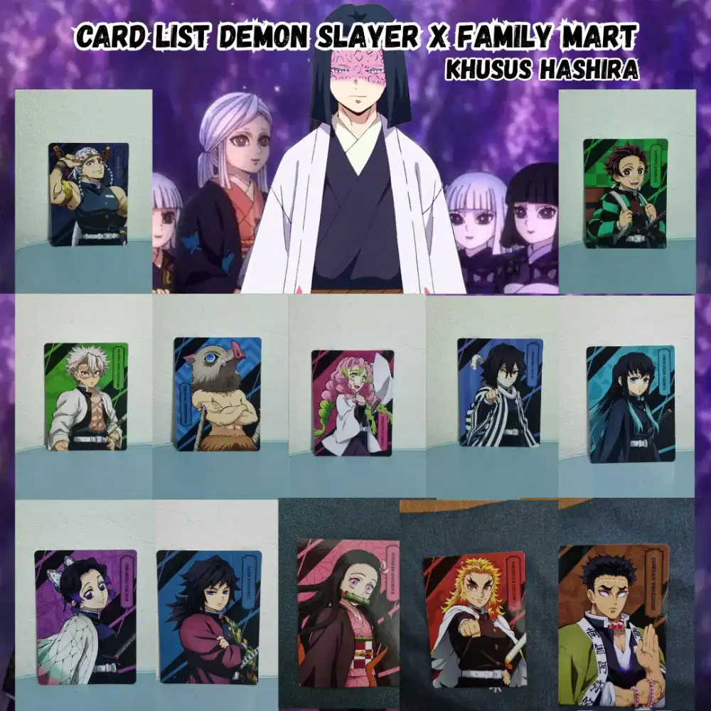 Card demon slayer x family mart + slave card tebal premium