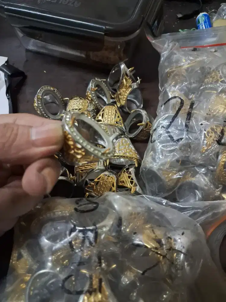 Dijual murah cincin perak buat batu akik atau permata