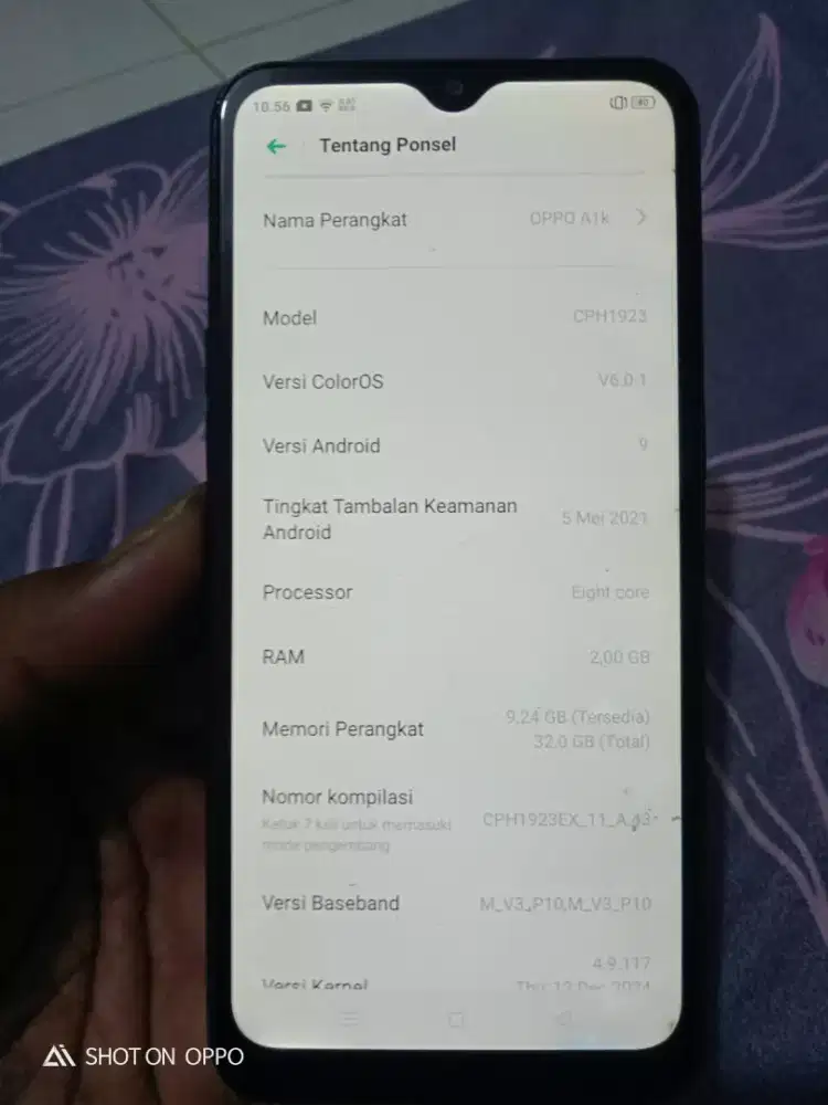 Jual aja nih hp Oppo a1k minus di lcd,ada yg g bs di ketik ram 2/32