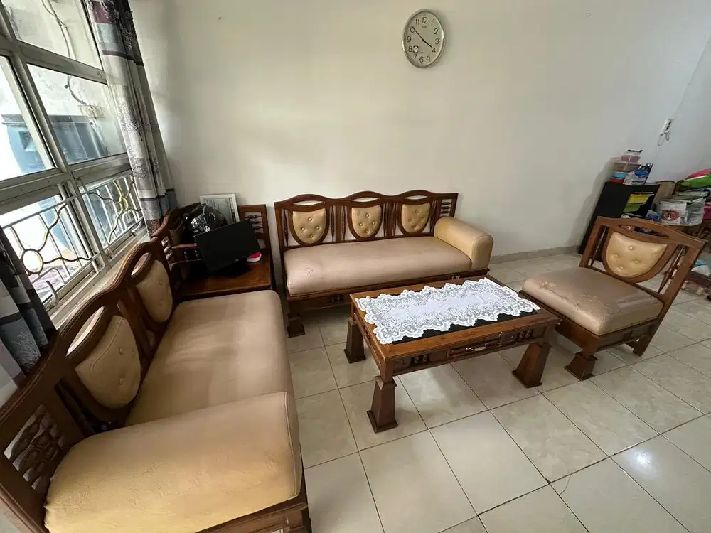 Meja Kursi Tamu Set Jati Asli Mulus