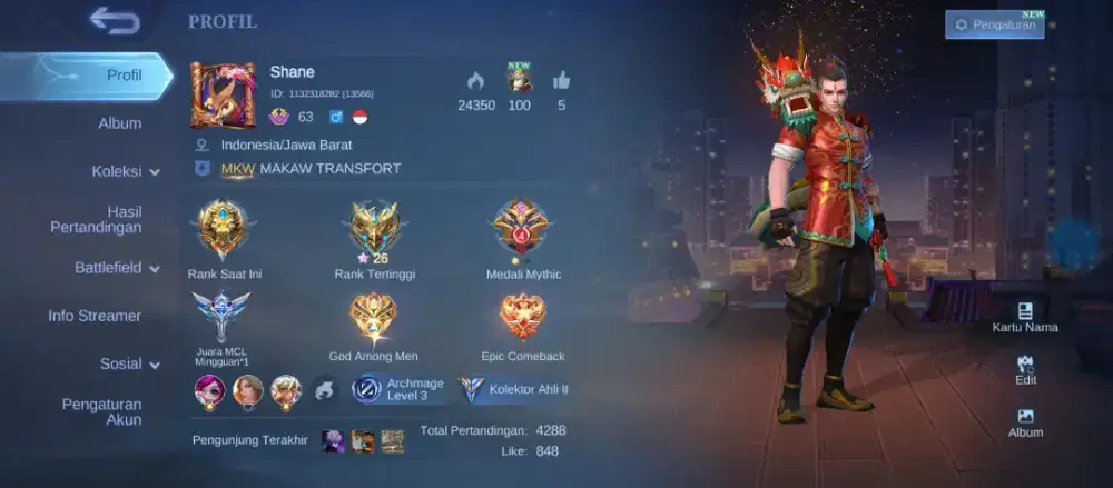 Jual akun ml sultan murah