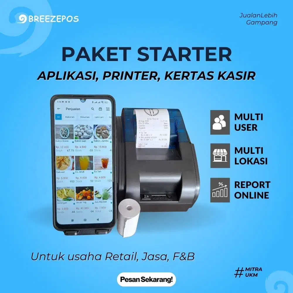 Paket Mesin Kasir Android untuk UMKM, Paket Starter!