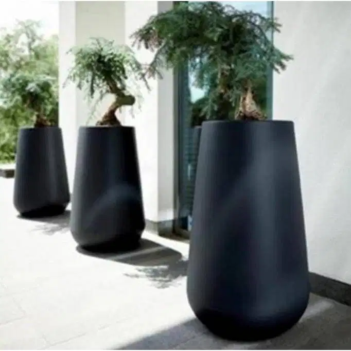 Pot terrazzo pot palm outdoor hitam doff