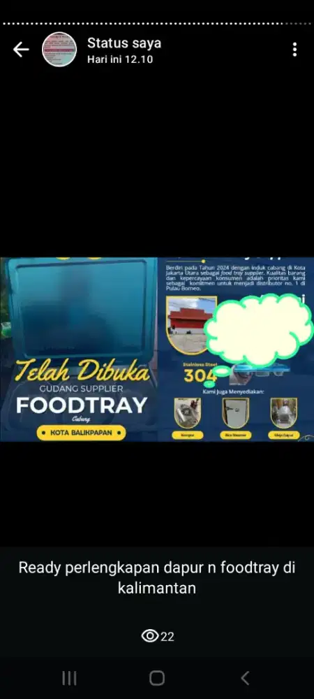Jual foodtray dan perlengkapan dapur di kaltim