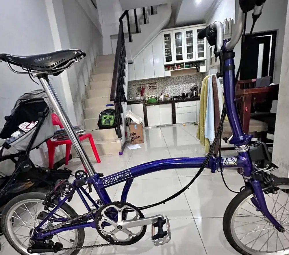 Brompton Purple M6L witn brooks