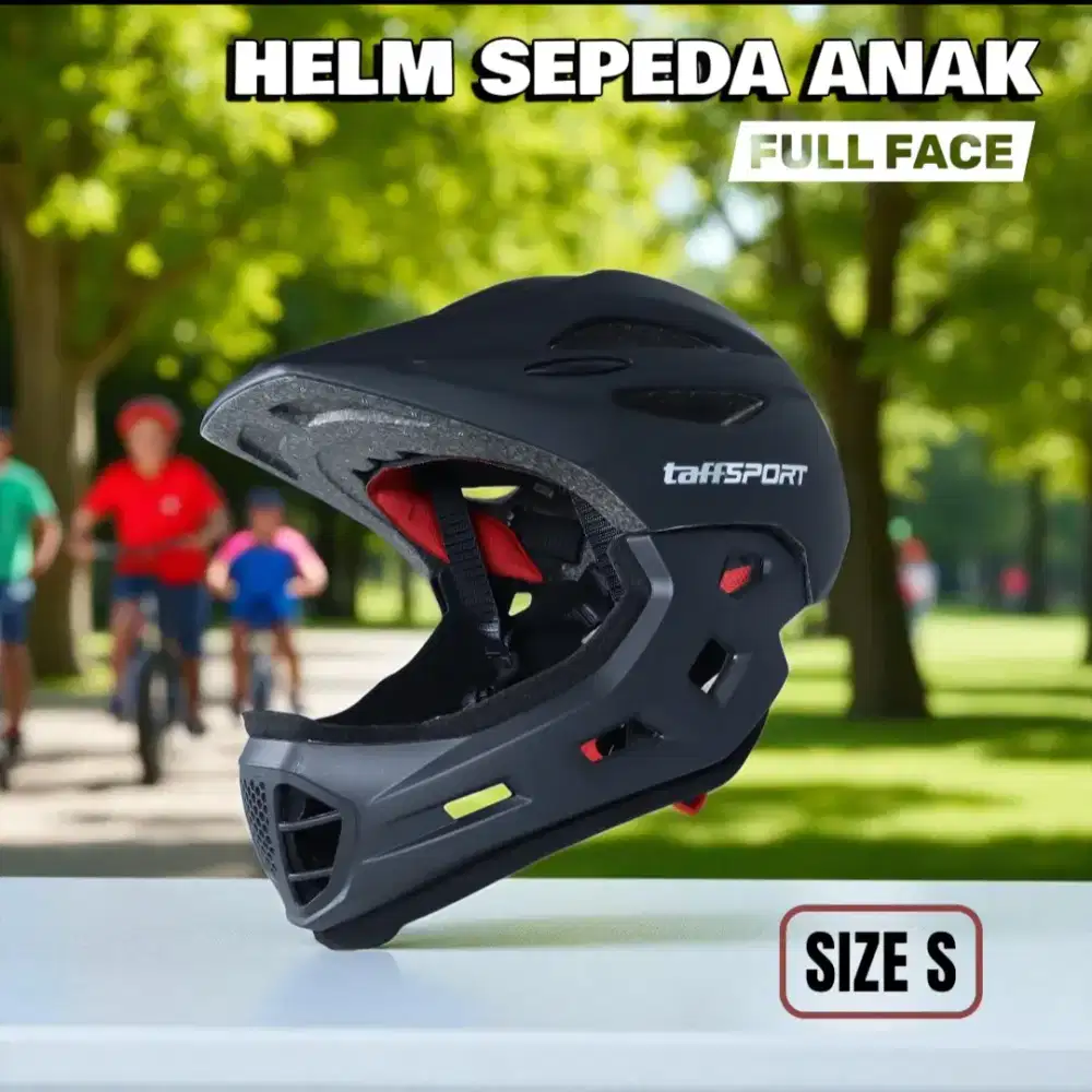 Taffsport helm sepedeah anak fullface size s