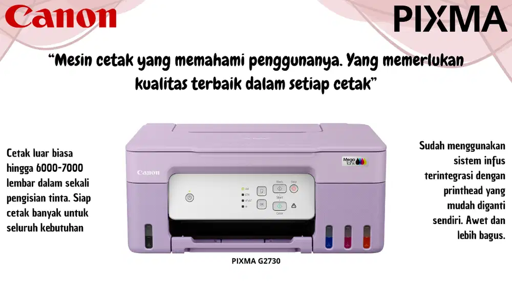 Printer Canon PIXMA G2730 Cetak Pindai Salin Print Scan Copy