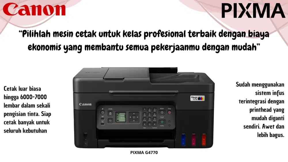 Printer Canon PIXMA G4770 Print Scan Copy ADF Fax WiFi