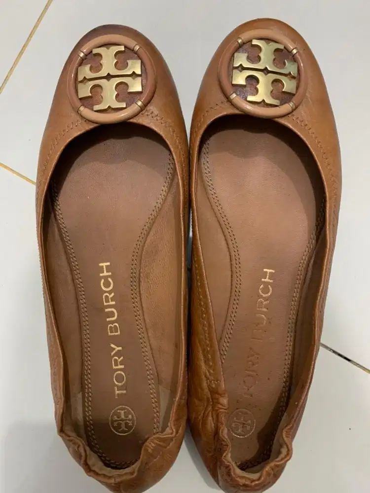 Tory Burch Multi Logo Ballet Goal Leather Flats