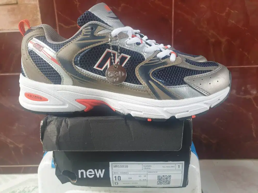 Sepatu NB 530 Warna Navy Brown White Ukuran 44