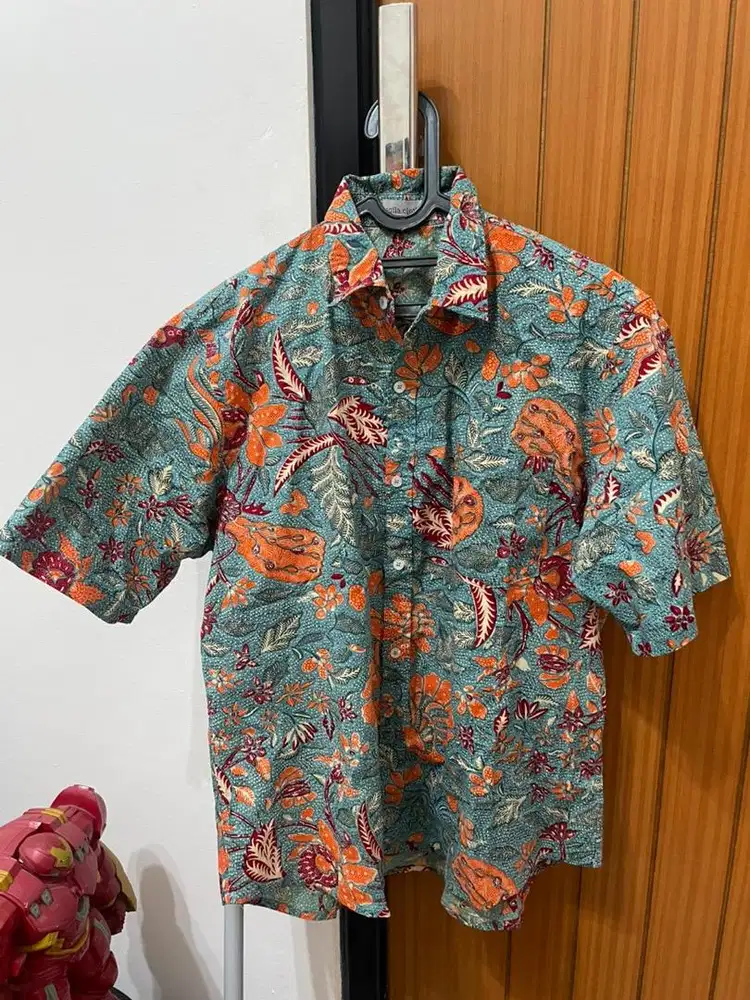 Kemeja Batik KENDI M1154 Navy Tangan pendek size XL