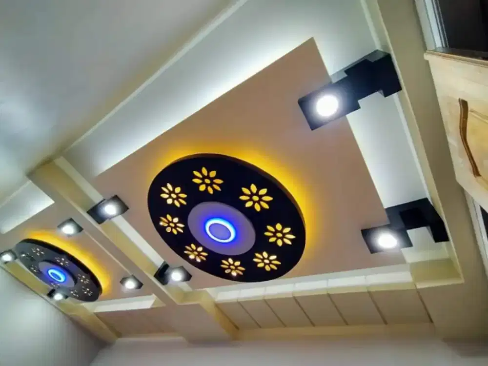 Pasang plafon gypsum pvc partisi canopy wallmolding murah bergaransi