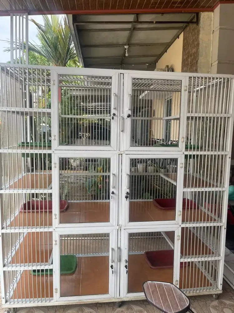 kandang kucing almunium peliona 6 pintu