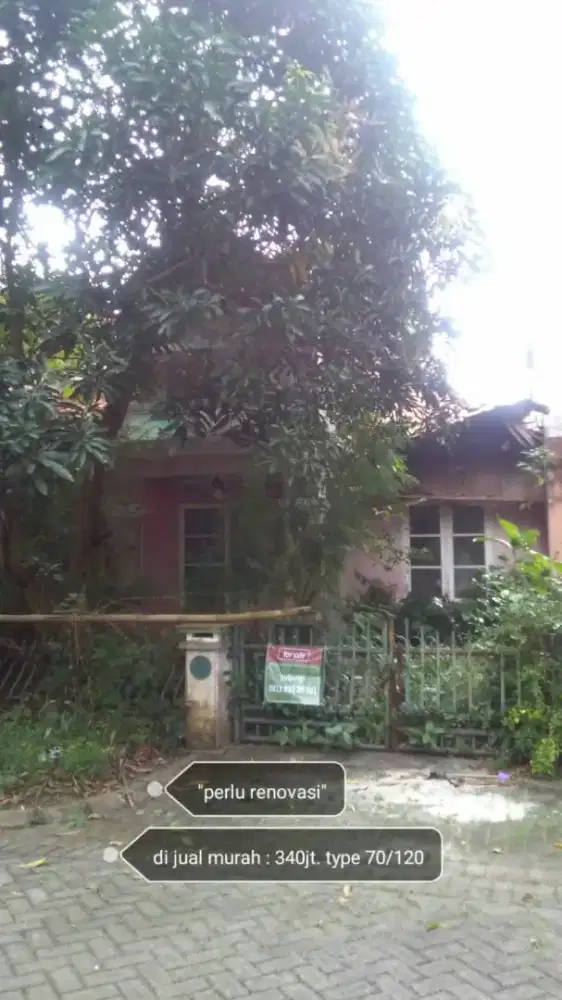 Rumah perlu renovasi luas tanah 120 di cluster real estate jonggol