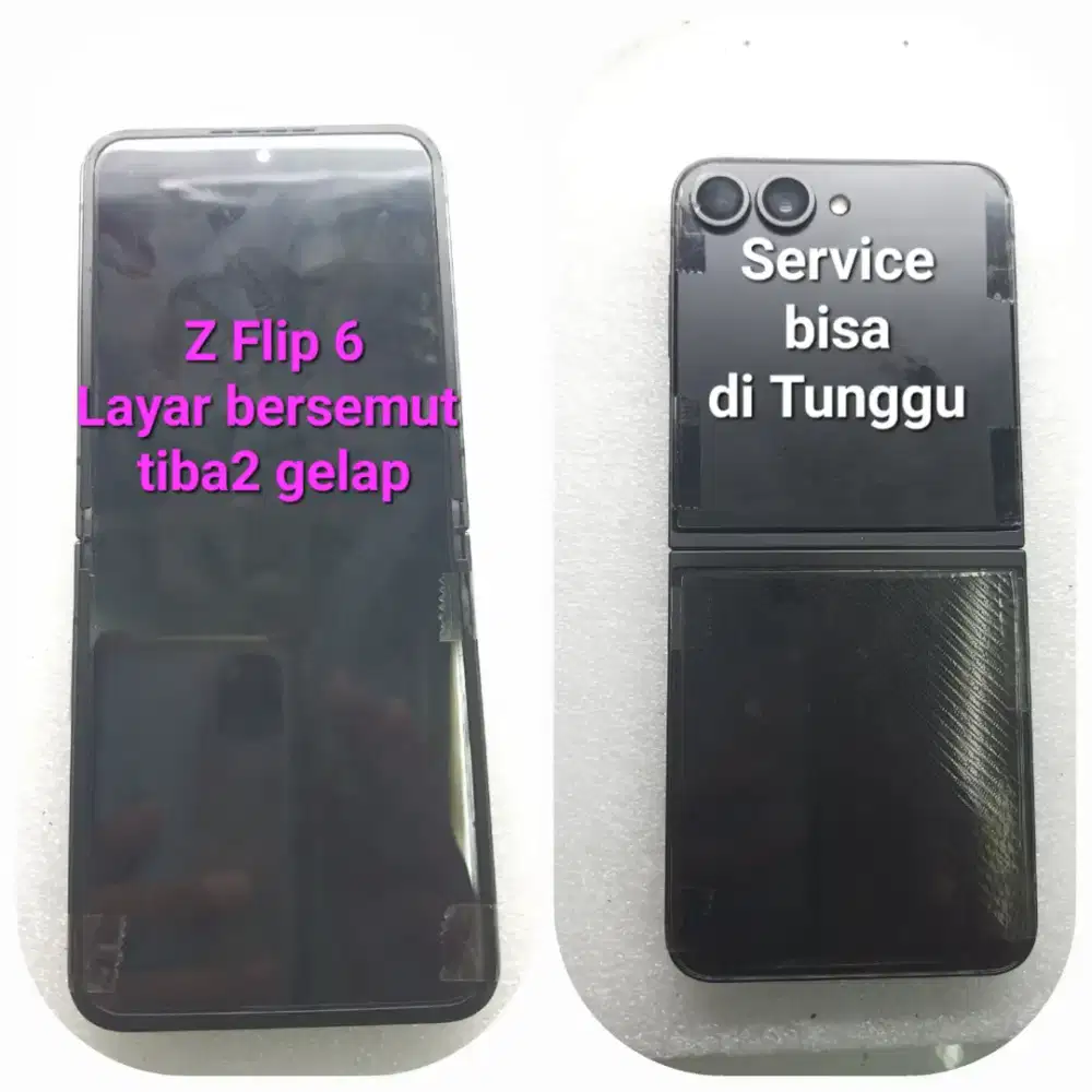 Samsung Z Flip 6 flip6 layar tiba2 gelap service bisa di tunggu